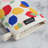 SUR LA TABLE KITCHEN ESSENTIALS Lemon Zest Citrus Fruit Mini Oven Mitt Set Yellow/Blue/Ivory 5.5"x8"