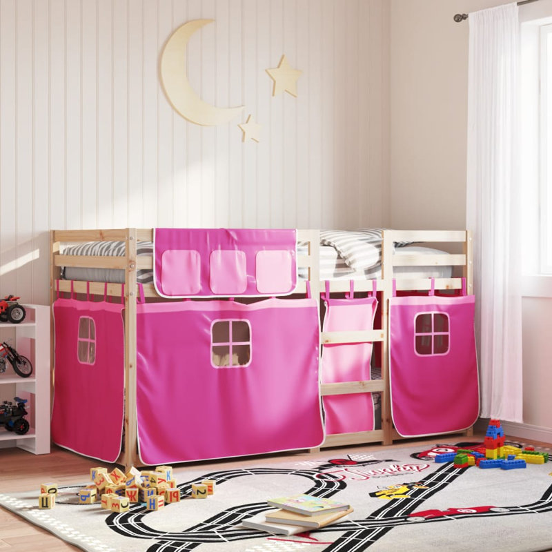 Dedalus Bunk Bed with Trundle Included, 80 x 200 cm, Natural