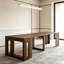 Table de salle à manger extensible pliable, console extensible en bois multifonctionnelle