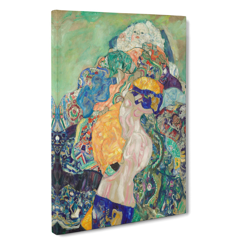 Baby Cradle by Gustav Klimt - Wrapped Canvas Painting, 50cm H x 35cm W x 3cm D