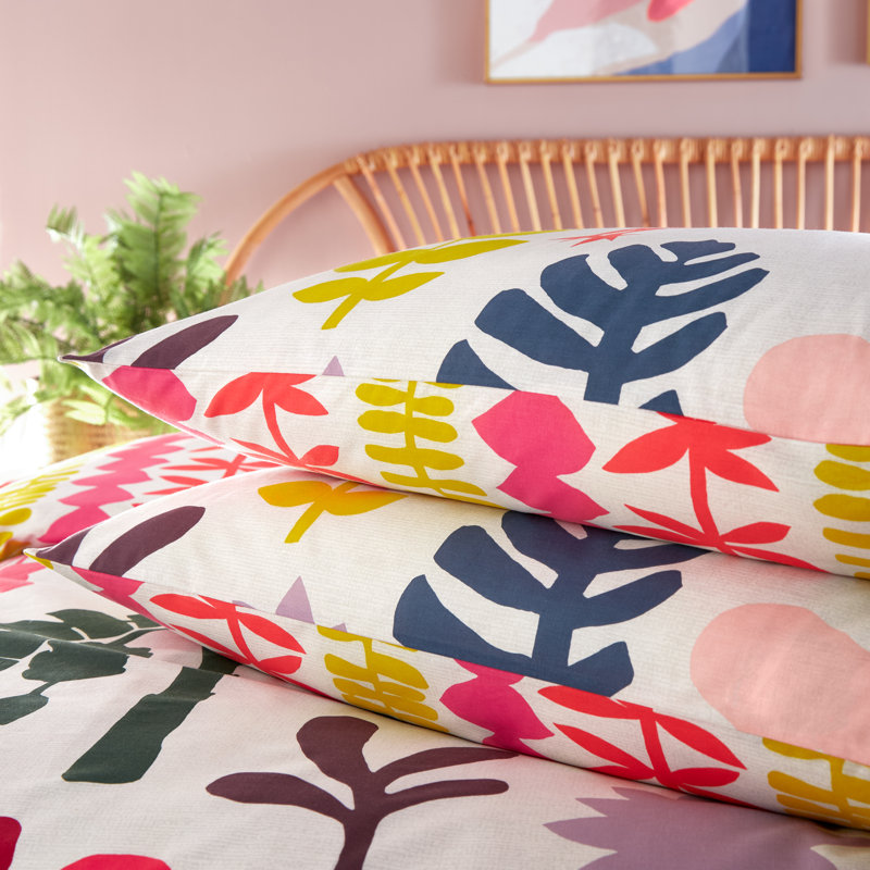 Marula Cotton Blend Floral Duvet Cover Set with Pillowcases, 135 cm W x 200 cm L