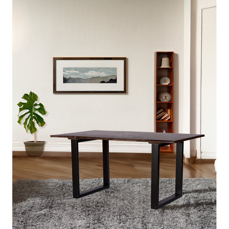 Table de salle à manger Kinnen, L 35,4 po x L 63 po, Brun foncé