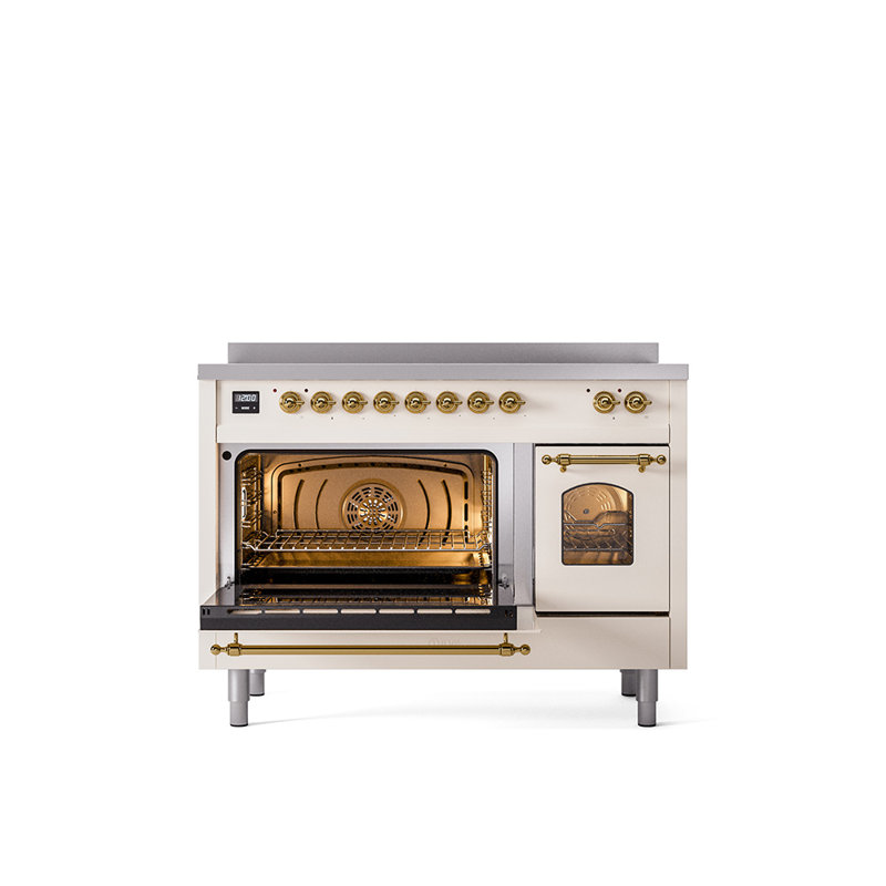 Cuisinière à induction 48 pouces avec 6 éléments à induction ILVE Nostalgie II Series (porte en verre)