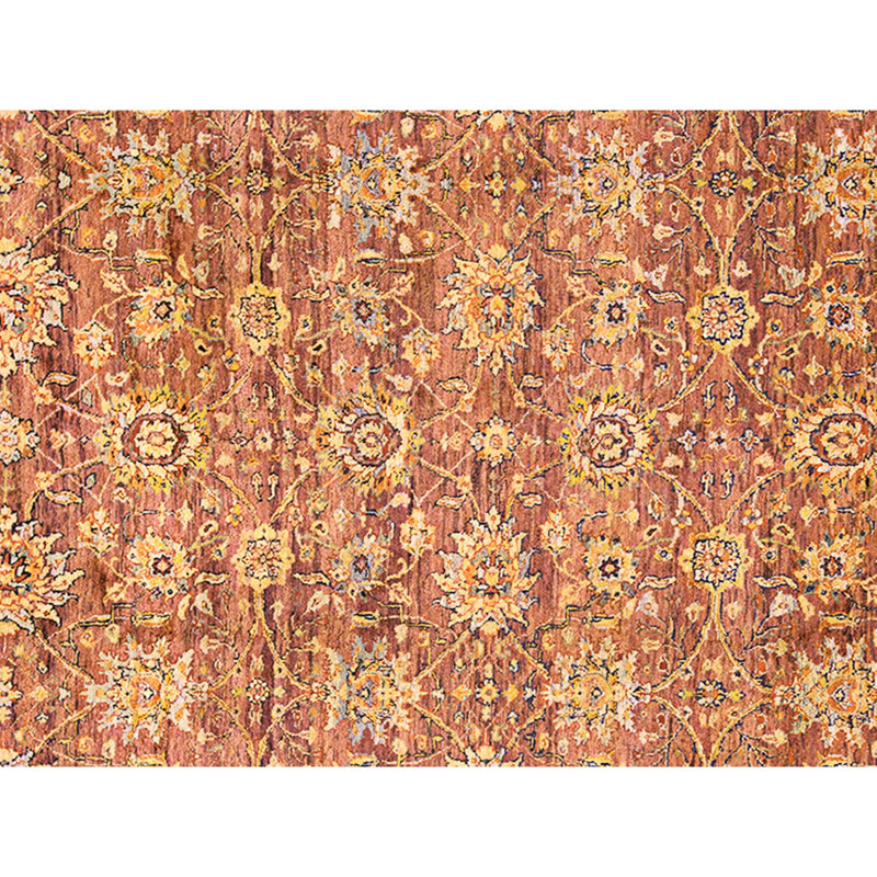 Hand Knotted Wool Area Rug in Red