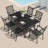 7-piece Metal Patio Dining Set With Umbrella Hole And Stackable Chairs-1813969161-1813969162
