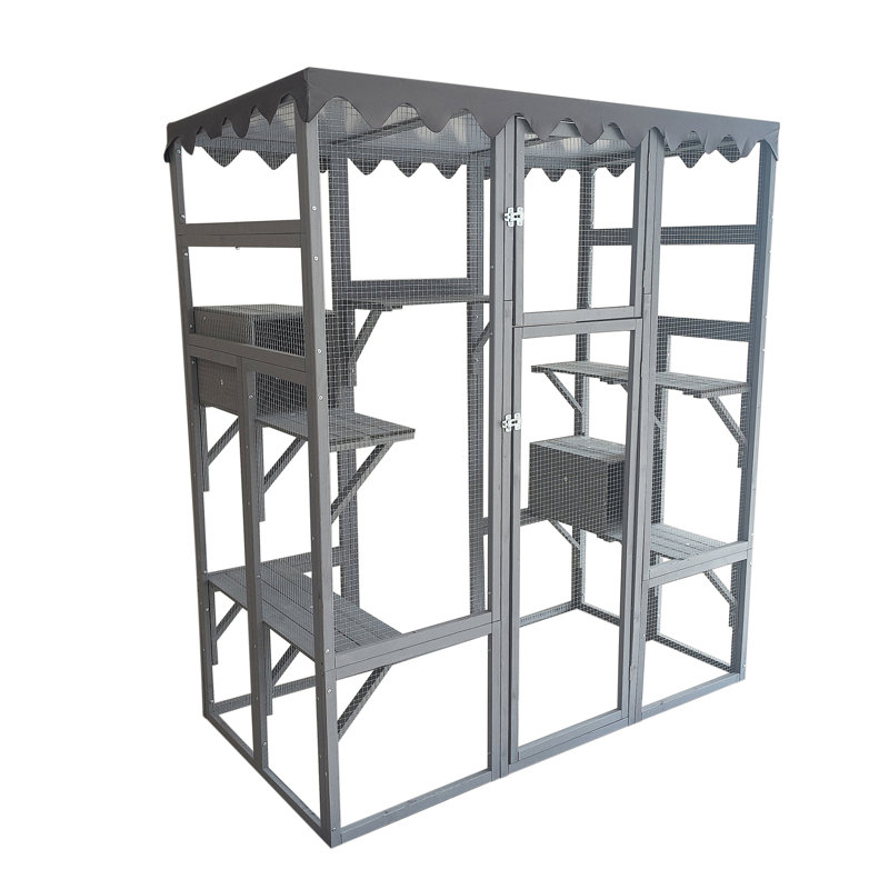 Cage d'extérieur en bois pour chat