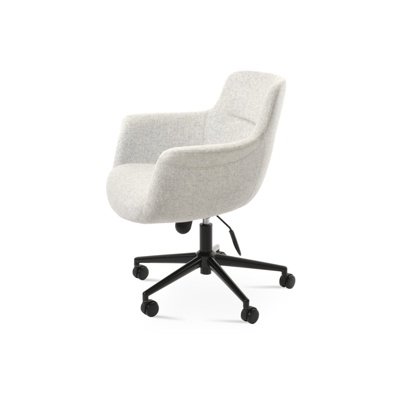 Bottega Lounge Office Chair, Black, Silver Wool