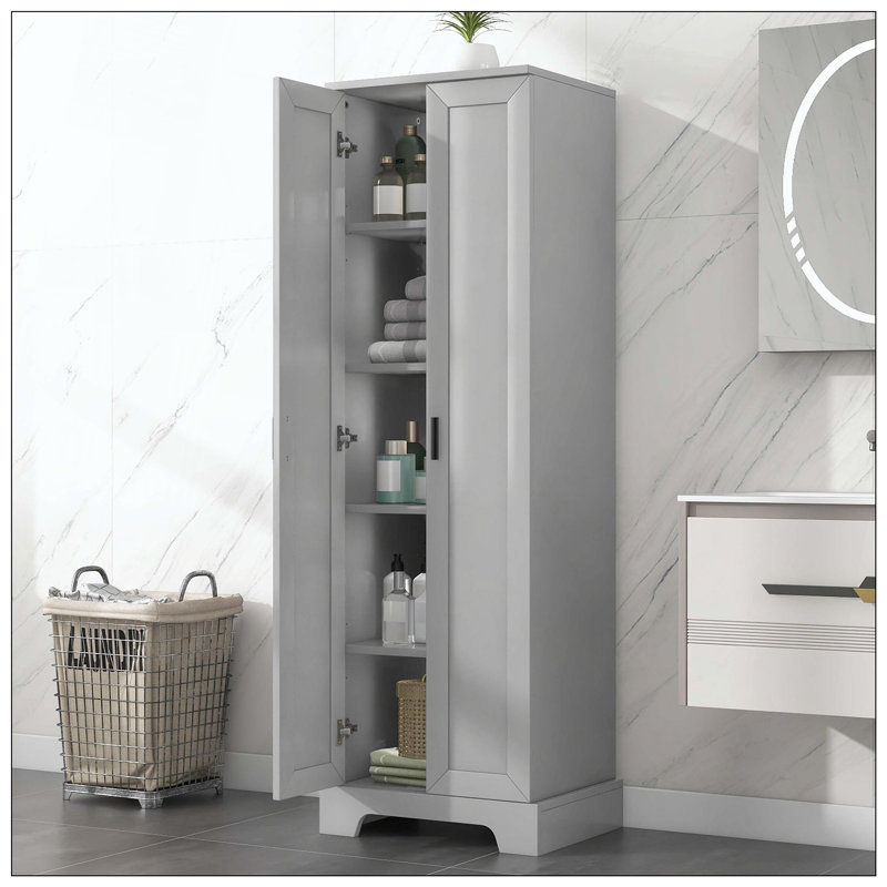 Armoire de rangement à deux portes, H 70 po x l 16,9 po x P 22,1 po, Gris
