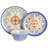 12 Piece Bamboo Fibre Dinnerware Set in Multi-Colour
