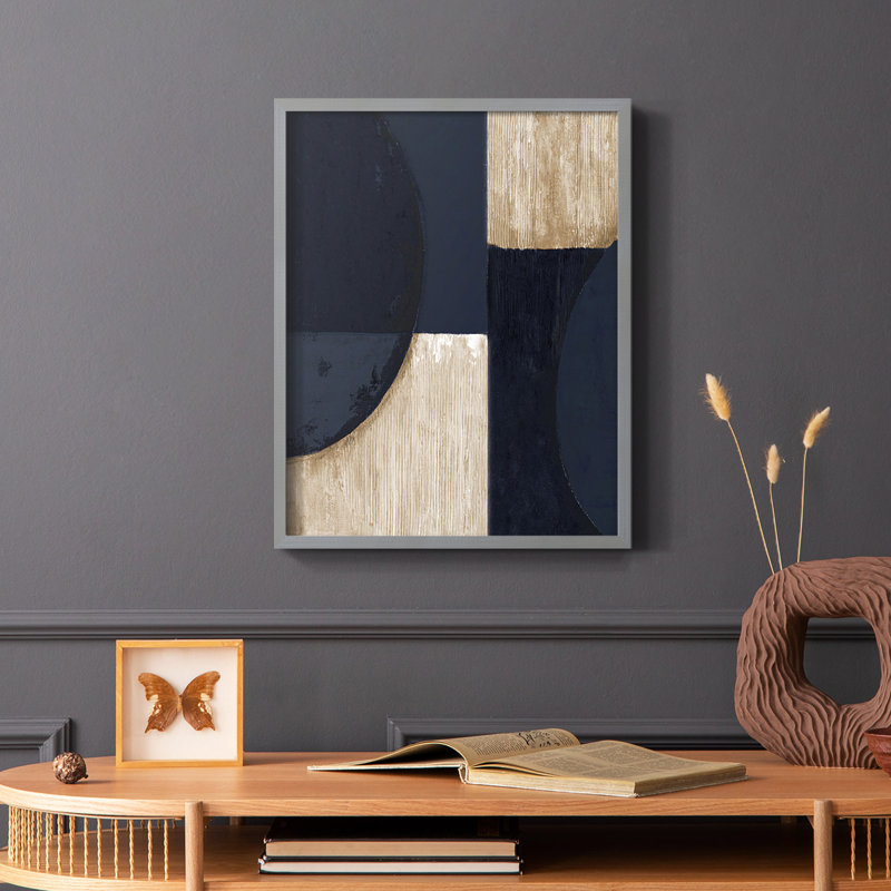 Reproduction encadrée marine reflets - bois massif, H 10 po x l 8 po, Gris