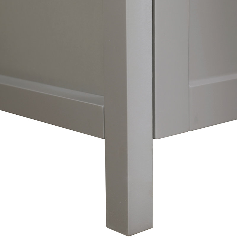 Ensemble de meuble-lavabo simple 24 po 2 portes avec plateau en céramique 24 po Modern, Gris