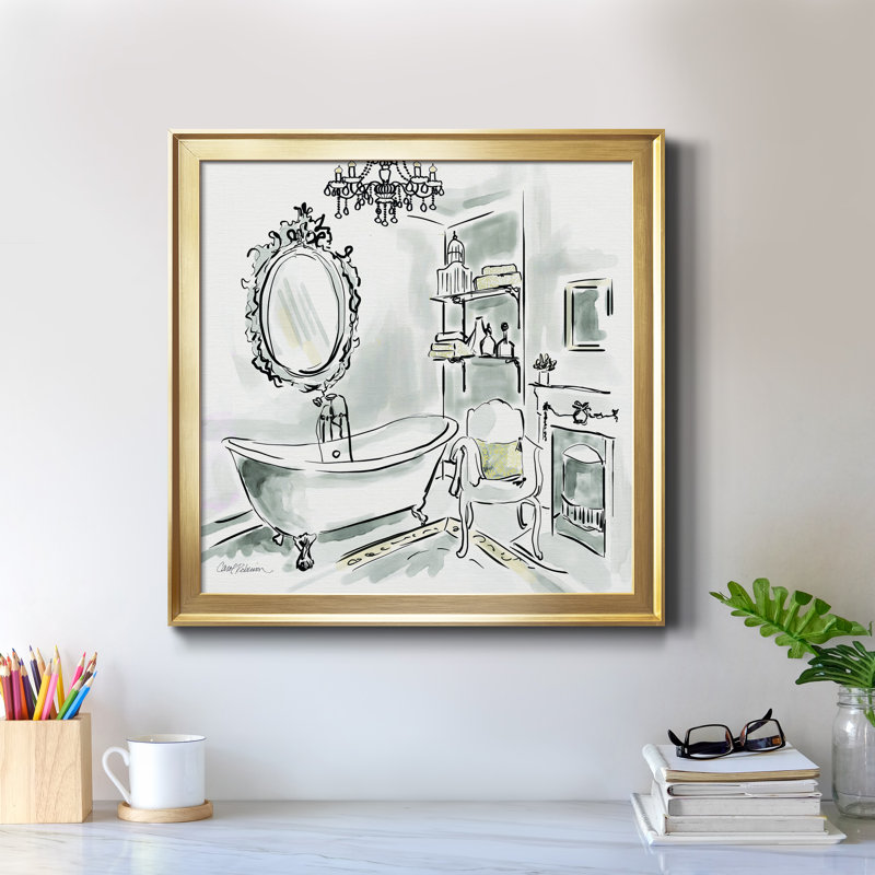 «Opulent Bath II», reproduction d'art sur toile, H 34,5 po x l 34,5 po x P 1,5 po, Toile encadrée dorée