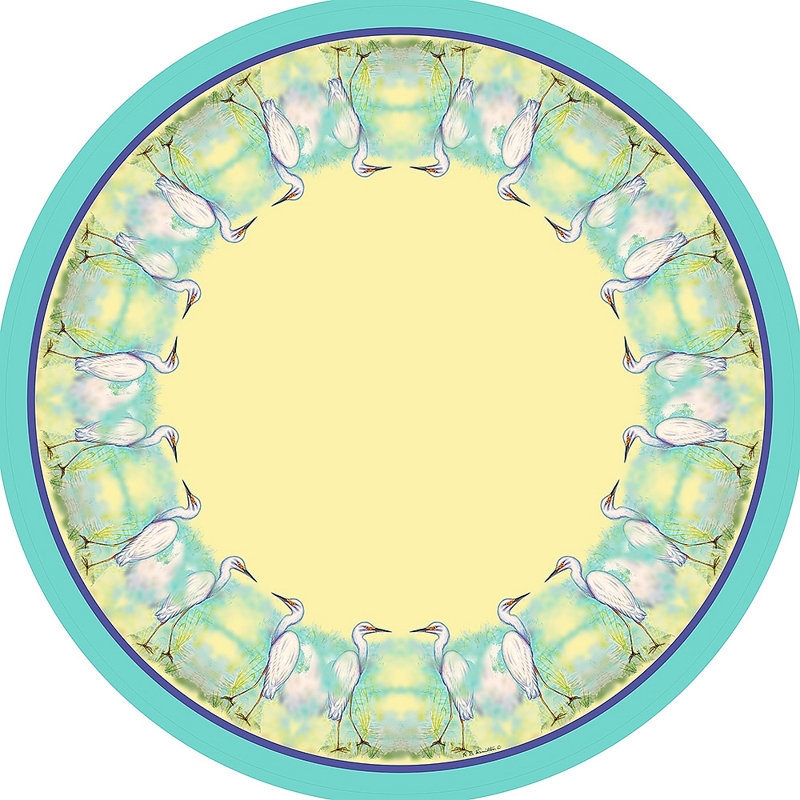 Wexler Egret Round Tablecloth, 58" W Round