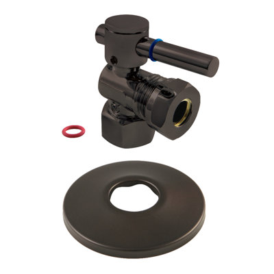 Kingston Brass 1/2-Inch FIP x 1/2 or 7/16-Inch Slip Joint Quarter-Turn Angle Stop Valve with Flange
