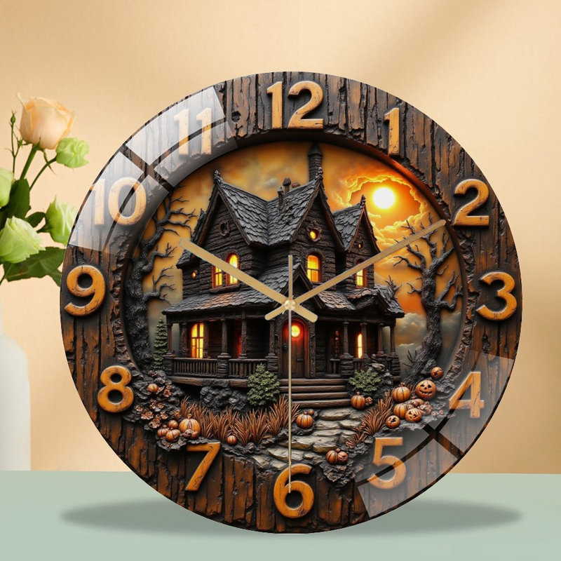 Horloge murale Haunted House