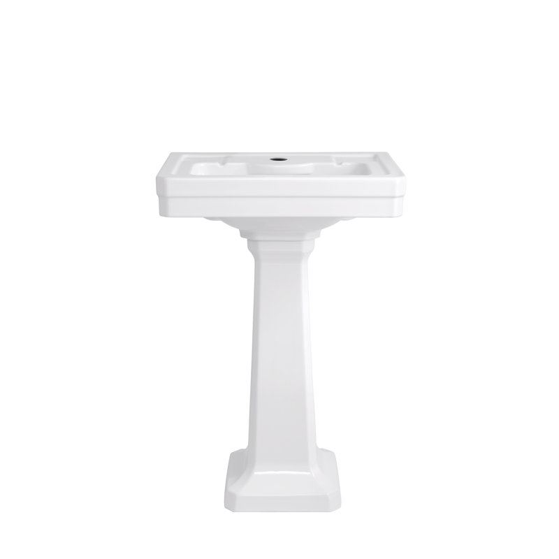 Fitzgerald 28 Inch Pedestal Bathroom Sink - Three Faucet Holes