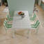 Chaise de salle à manger intérieure et extérieure, bloc de couleur rayé moderne avec siège en PP imperméable et pieds en métal robustes