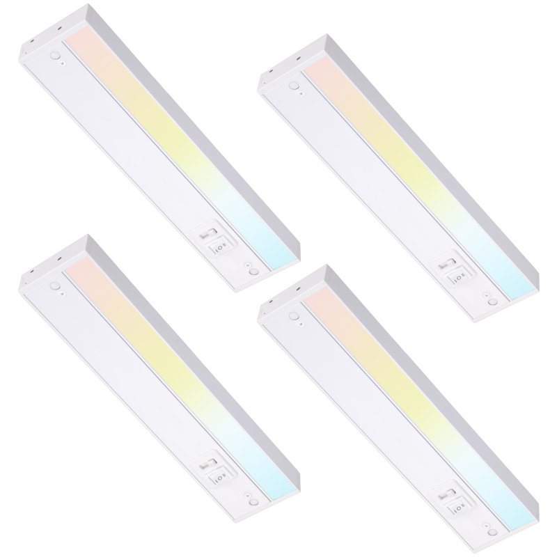 Luminaire à DEL à intensité variable de 12 po et 8 W sous l'armoire, pouvant être raccordé, choix de 5 couleurs