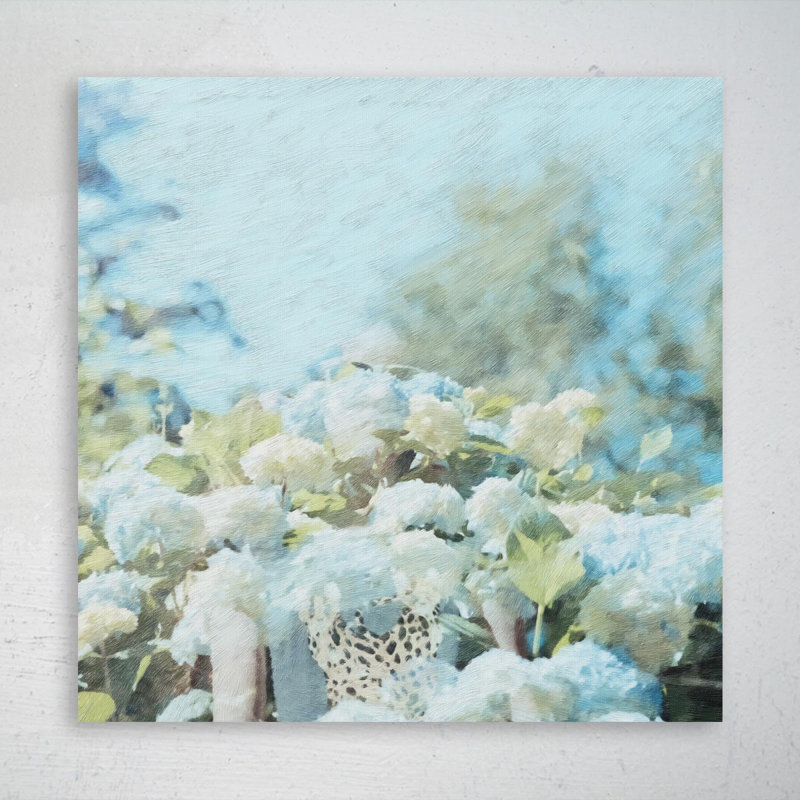 «Blue and White Hydrangea Flower», reproduction d'art rectangulaire sur toile tendue 1 pièce, H 12 po x l 12 po x P 2 po