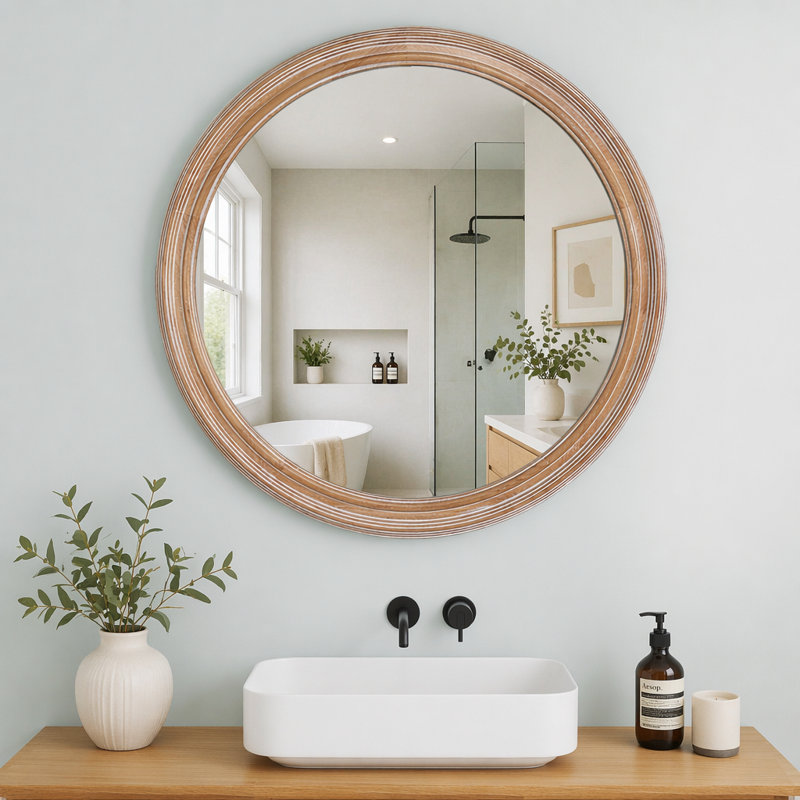 Miroir mural rond 27,5 pouces pour meuble-lavabo