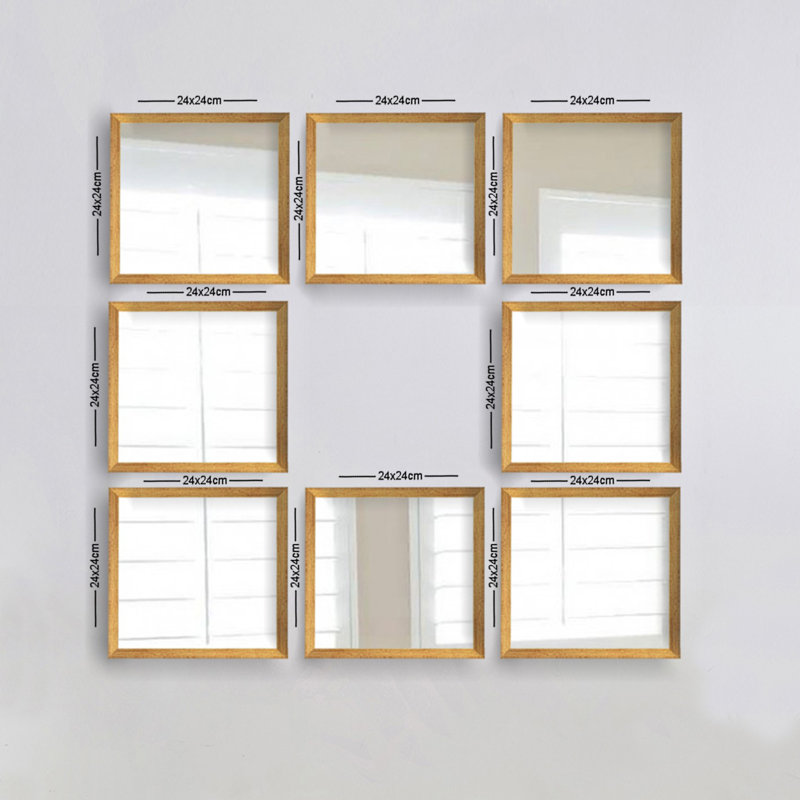 Mund Flat Wall Mirror, Gold