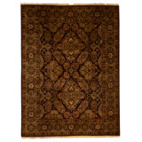 Hand Knotted Wool Oriental Area Rug in Brown