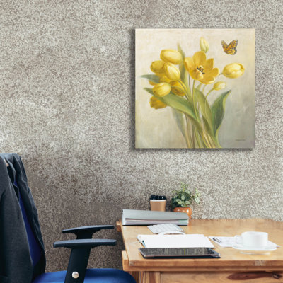«Yellow French Tulips» par Danhui Nai, art mural sur toile
