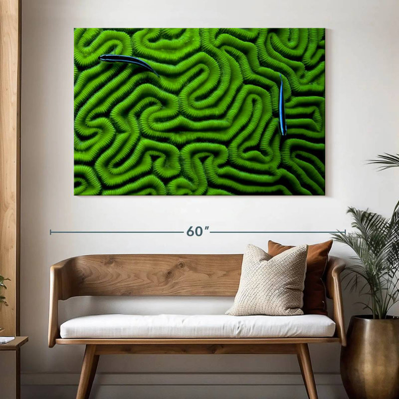 Corail vert Brampt, H 34 po x l 51 po