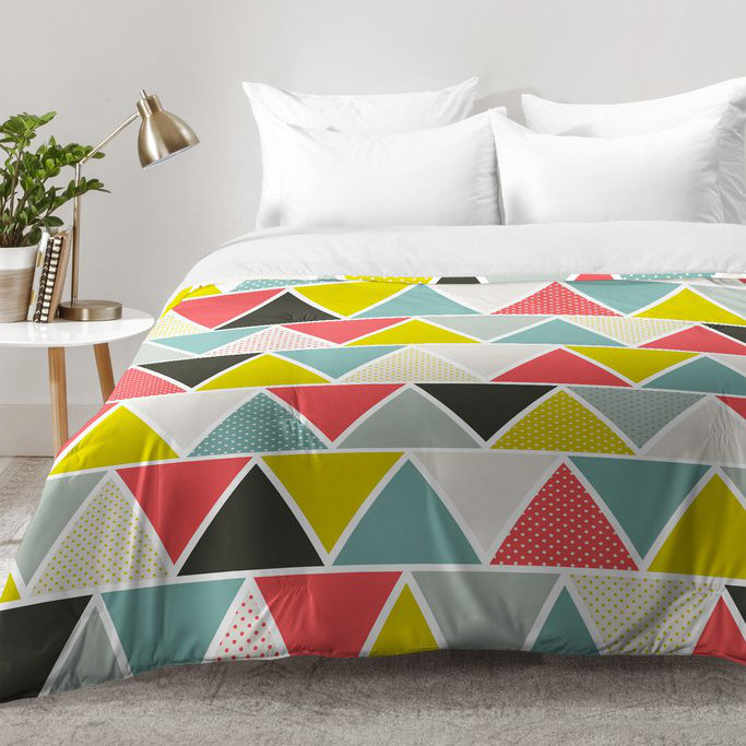 Ensemble d'édredon triangulaire, Édredon pour lit simple TG + 1 taie décorative