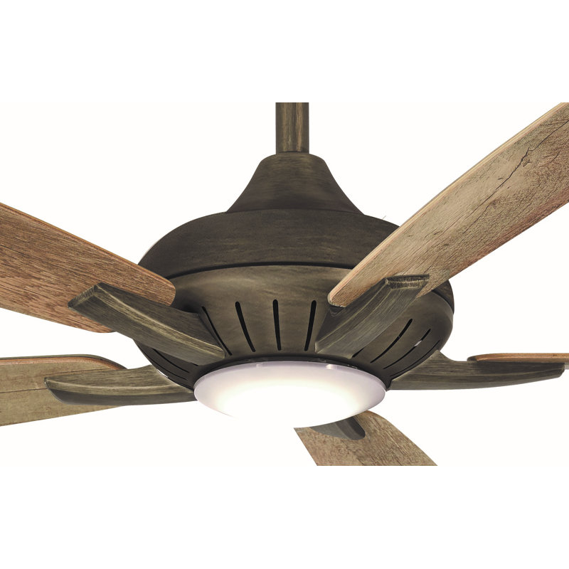 60" Dyno 5 - Blade LED Smart Standard Ceiling Fan with Remote Control and Light Kit Included, Heirloom Bronze