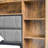 Upholstered Platform Floating Bed with Bookcase Storage Headboard