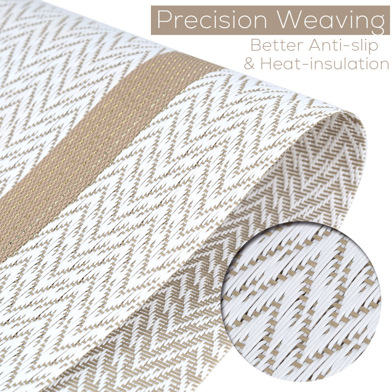 Vinyl Rectangle Placemat (Set of 4), Beige