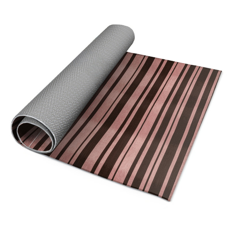 HorizontalStripes Black Indoor and Outdoor Area Rug, Rectangle 9' x 12'