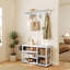 Modern Farmhouse Hall Tree – 39.4" Wide with Bench, Shoe Storage & Hooks-1018733160