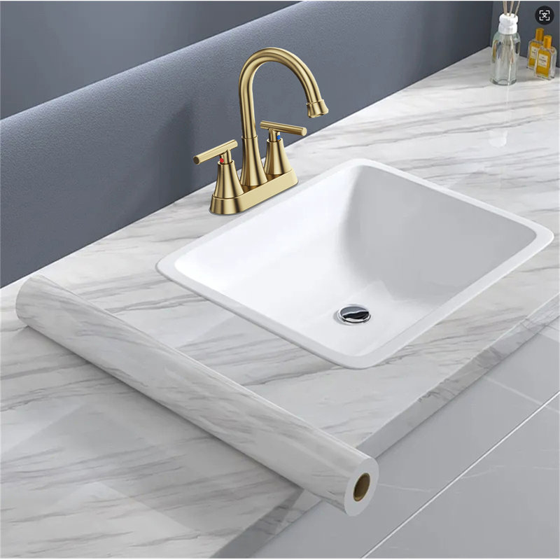 4-Inch Center-Set Bathroom Faucet With Pop-Up Drain, Brushed Gold
