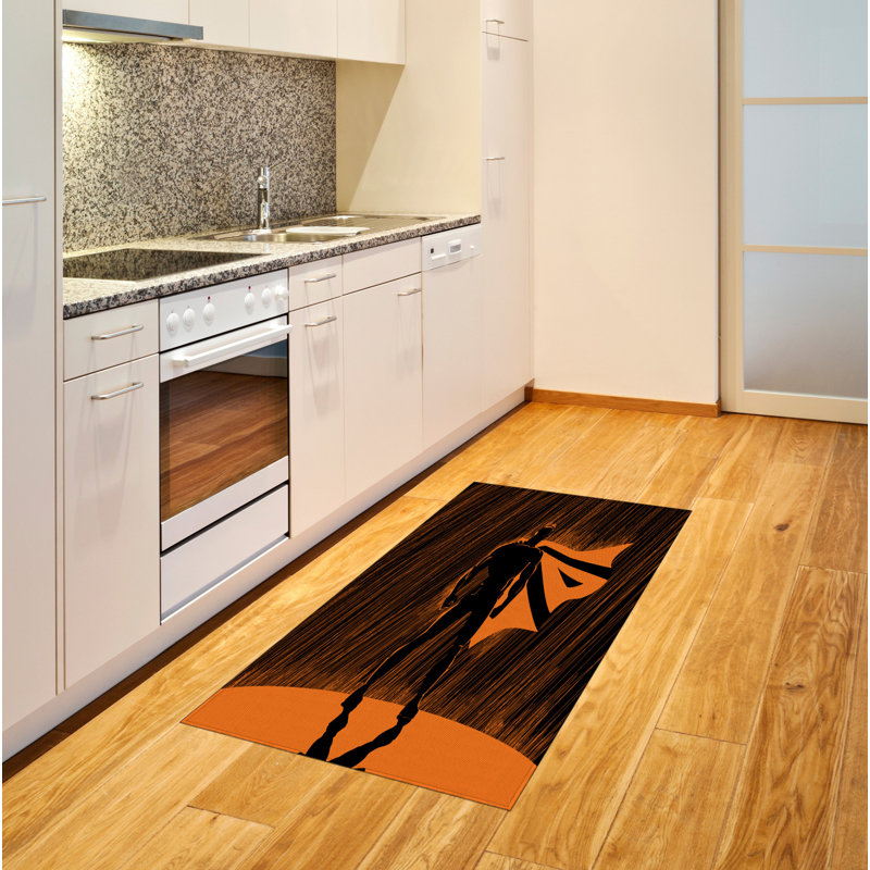 Tapis décoratif super long en fibre de polyester à haute densité Superhero, Rectangle 2 pi 7 po x 5 pi