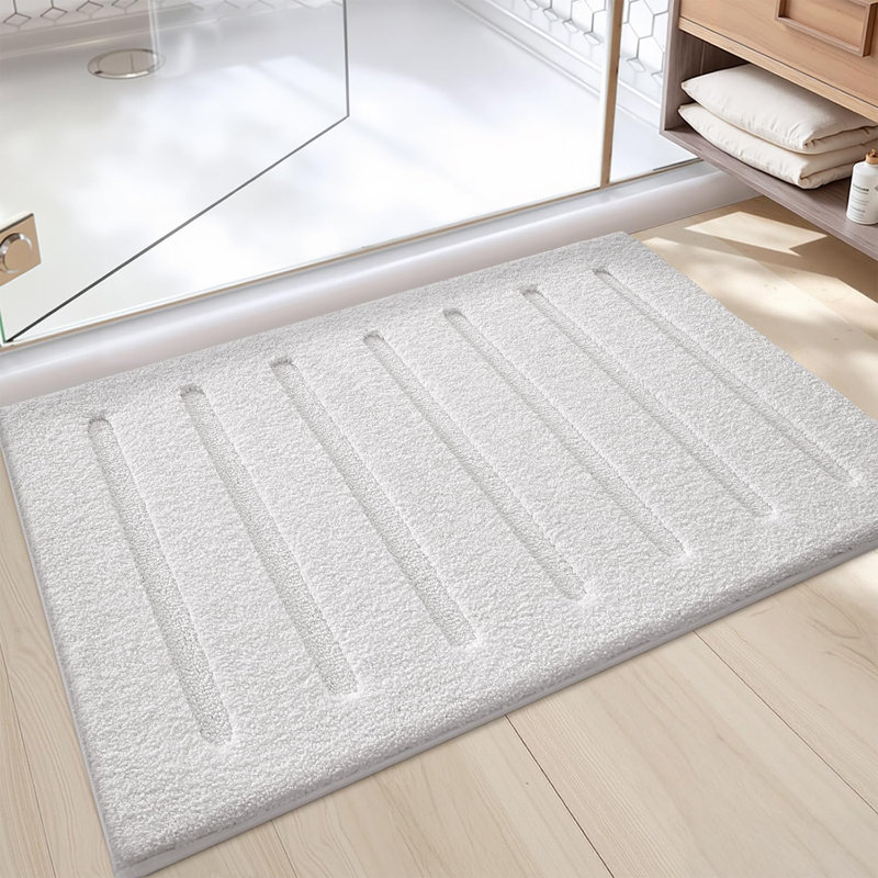 Non-Slip Bath Rug, 44cm W x 76cm L, White