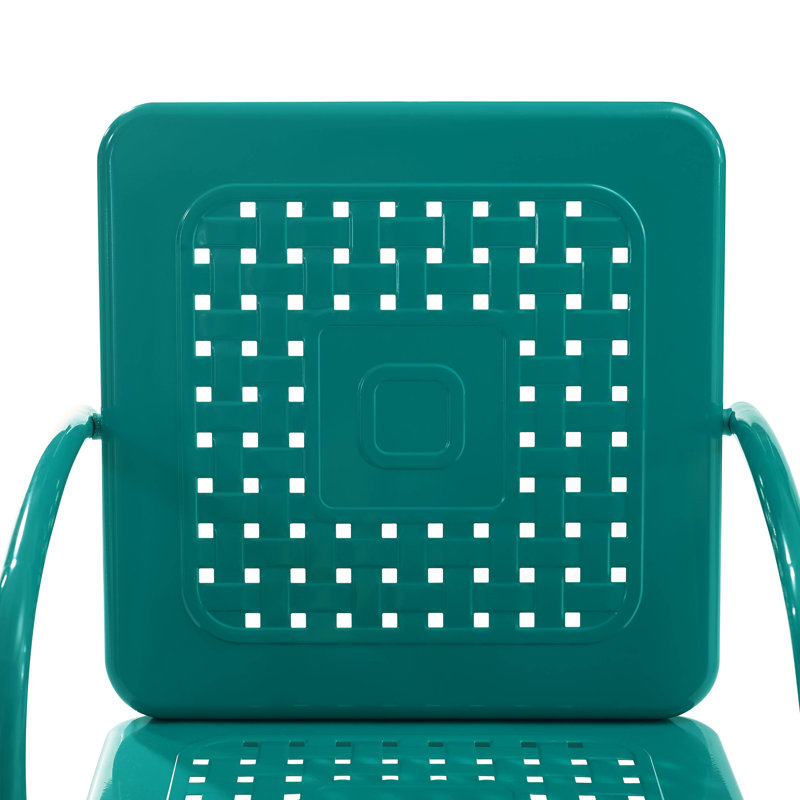 Chaise longue d'extérieur en acier thermolaqué Kutcher (ensemble de 2), Turquoise