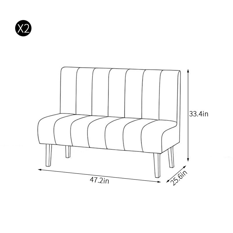 Banc rembourré en similicuir, Gris
