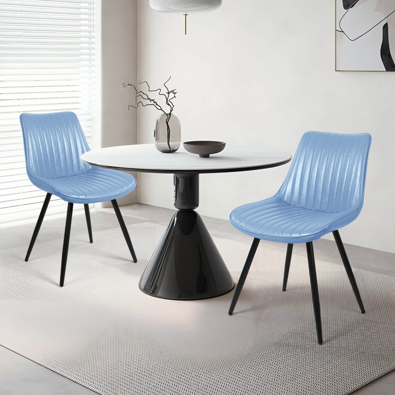 Chaises de salle à manger en similicuir pour le salon et la cuisine, Bleu