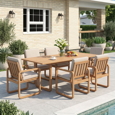 6 - Person Outdoor Dining Set With Umbrella Hole