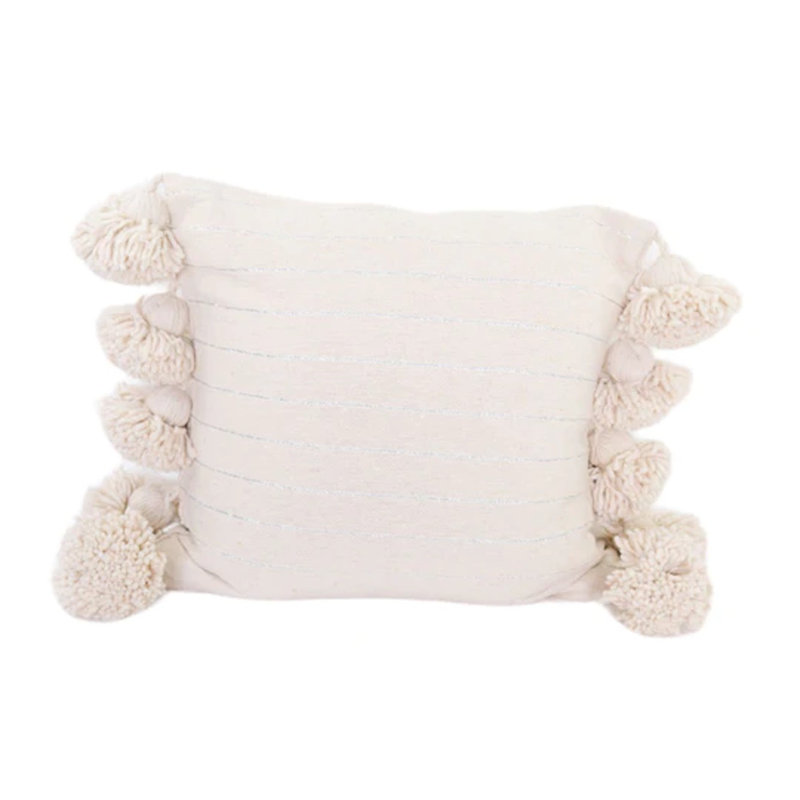 Housse de coussin Lina, Crème / argenté
