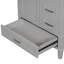 Meuble-lavabo moderne de 30 po avec lavabo, structure en bois massif gris, porte à fermeture en douceur et 3 tiroirs pour un rangement élégant-36515897-36515896
