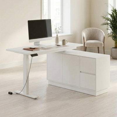 Adjustable Height Standing Desk With Electric Lift System, 48” Desk With Memory Presets, Ergonomic Sit-Stand Desk For Home Office And Workspace