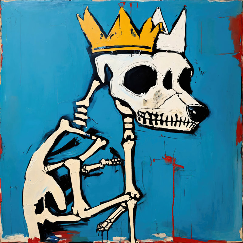 «Dog 2-Homage-Basquiat», estampe numérique sur toile tendue avec châssis, H 24 po x l 24 po