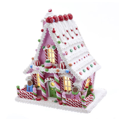 Battery-Operated Candy LED Gingerbread House Table Piece