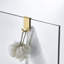 Crochets doubles en acier inoxydable pour portes de douche en verre, installation sans perceuse, inserts en caoutchouc résistant aux égratignures, crochets à serviettes sécuritaires et réglables pour murs de verre de salle de bain-114491717