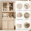 Buffet de 31,5 po de largeur avec portes en verre, tiroirs et tablettes réglables, armoire de rangement en verre de 72 po de hauteur pour la cuisine de la salle à manger-1961127905-2068012029