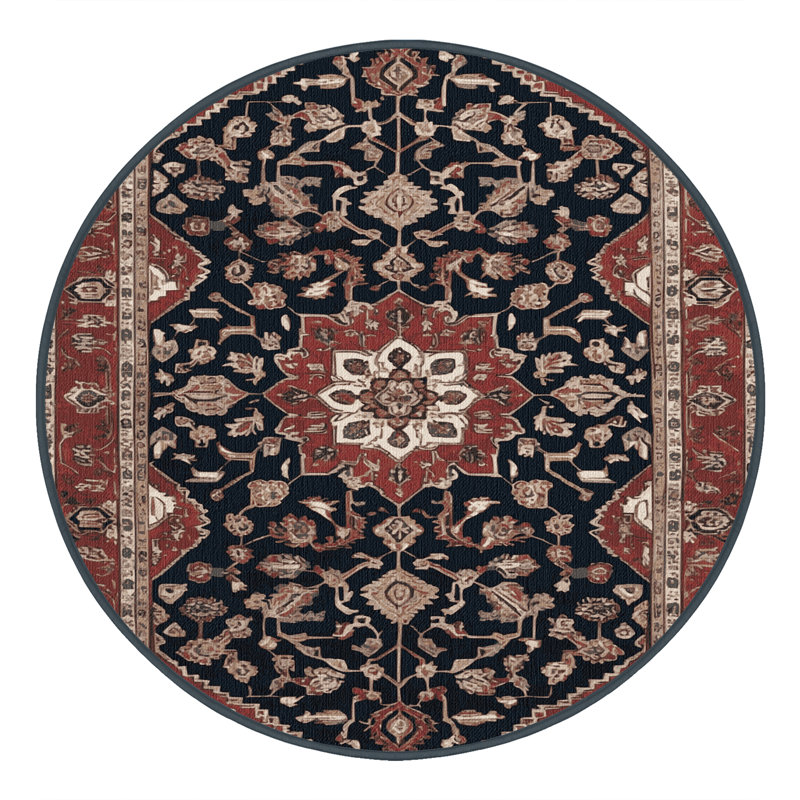 Tapis brun lavable à la machine, Rond 4 pi
