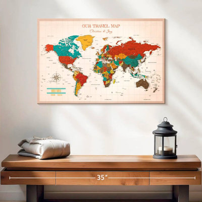 Carte du monde personnalisable Our Travel II